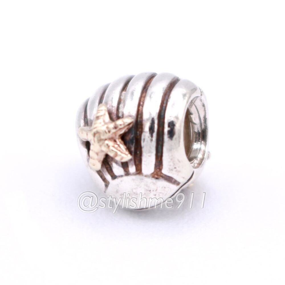 PANDORA Silver Sea Shell Charm with 14K Gold - 790249 - Picture 11 of 13